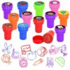 Cinrobiye 24 Pcs Back to School Stampers Party Favor Set, Cute School Supplies Stamps for Kids Classroom Rewards, First Day of School Gifts, Carnival Prizes, Goody Bag Fillers, School Party Supplies