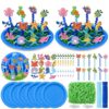 Cinrobiye 24 Set Back to School Handprint Craft Kits Welcome First Day of School DIY Craft Gifts with Stickers Painting Ink for Home Classroom Games Activities Rewards Favors (Sea)