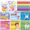 Cinrobiye 24 Set Coloring Books DIY Bulk Mini Ten Plagues Coloring Booklet with Stacking Crayons for Jewish Family Pesach Favors Goodie Bags Stuffer School Classroom Activity Rewards (Teeth)