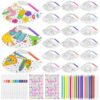 Cinrobiye 24 Set Foam Visor Craft Kit Bulk, Color Your Own Beach Sun Visors with Markers and Sticker DIY Summer Party Craft Kits for Camp, Pool Party, Hawaiian Luau（Beach）
