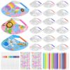 Cinrobiye 24 Set Foam Visor Craft Kit Bulk, DIY Color Your Own Sun Visors with Markers and Stickers, Mixed Theme Party Craft Kits for Birthday Party, Classroom, Summer Camp, Party Favors Supplies（MIX）