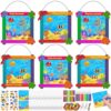 Cinrobiye 24 Sets Ocean Crafts DIY Under the Sea Craft Kit, Ocean Animal Scene Sticker Art Set for Creative Craft Projects, Summer DIY Activities, Party Decorations & Educational Craft Use