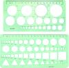 Circle Template 2 Pcs Drafting Stencils Geometric Ruler(Green)