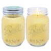 Citronella Candles 2-Pack, 14oz Yellow Soy Wax with Lemongrass Essential Oil - Scented Glass Jar Candles for Outdoor and Indoor Use