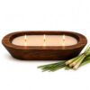 Citronella Candles Outdoor, Wooden Tray Candle with Triple Wicks