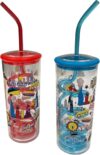 City Concepts Chicago Kids Twisty Straw Souvenir Cups Blue/Red - Set of 2