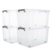 Citylife 69 QT Plastic Storage Bins with Latching Lids Stackable Storage Containers for Organizing Large Clear Storage Box for Garage, Closet, Kitchen, 4 Packs