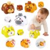 CIUGEO Press to Go Car Toys for Toddlers Infant 1-3, Animal Friction Powered Push and Go Car Toys, Christmas Birthday Gifts for Boys and Girls