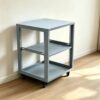 CJWKXQOL Audio Rack Metal Adjustable Shelves with Wheels, Ventilated Full Mobile Storage Cart, for Recording Studio Gaming Room Home Theater Amplifier AV Equipment