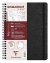Clairefontaine 782361C Age Bag Collection MyNotes Black Spiral Notebook w/ Margins - A5+ 16x21cm - 120 Ruled Detachable Pages - 90gsm White Leather Card Cover