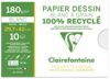 Clairefontaine 96145C - One School Drawing Pad - 10 Sheets of 100% Recycled White Grain Drawing Paper - Size: A3 29.7 cm x 42 cm - 180g - Ideal for Art