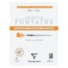 Clairefontaine 976022C Fontaine Extra White 4-Sided Glued Pad - 12 Sheets of Extra White 100% Cotton Satin Grain Watercolour Paper - Professional 31x41cm 300g