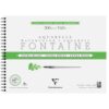 Clairefontaine 976092C Fontaine Extra White Torchon Grain Spiral-Bound Album 30x40cm 300g - 12 Sheets White 100% Cotton Watercolour Paper - Professional Quality