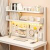 Clamp On Desk Organizer Shelf With Pegboard, Desktop Bookshelf Storage