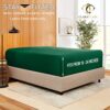 Clara Clark Stay Fitted Single Sheet, Fitted Sheet ONLY! Stay Fit on Mattress with Elastic Straps at Corners, Deep Pocket Fitted Sheet, Fits 18 to 24 Inch Mattress, King – Hunter Green