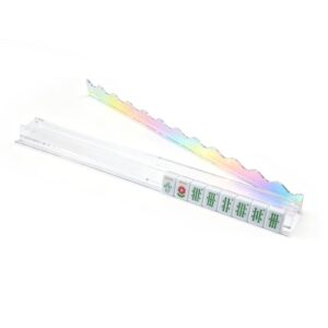 Claryome Clear Acrylic Mahjong Racks with Iridescent Pushers, Set of 4 – 17.5 Inch Scalloped Magnetic Mahjong Tile Racks, American Mahjong Accessories