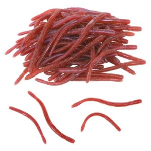 Classicseali 60 Pcs Rubber Worms,Lifelike Fake Worm Soft Lure 3.54 & 4.72 in,Stretchy Toy Worms,for Halloween Sensory Bin April Fool's Day Party