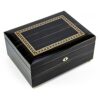 Classic Style Hi Gloss Ebony Finish Grand Double Level 36 Note Musical Jewelry Box - Amazing Grace