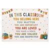 Classroom Banner Decor, Positive Classroom Wall Decor with Growth Mindset Messages, Welcome Sign for Classroom, Back to School Classroom Decorations for Elementary School, Boho Teacher Classroom Decor (Classroom, 20x28 inch)