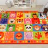 Classroom Carpet Kids Rug,3'3" x 5'3" Cute Animal Kids Rugs for Playroom,Non-Slip Educational Classroom Rug,Washable Preschool Rugs for Classroom Elementary Playroom Kids Room