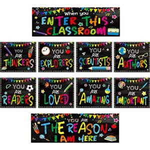 Classroom Decorations Bulletin Board Poster Banner Set Classroom Party Supplies for Kindergarten Pre-School Primary High School(When You enter Classroom)