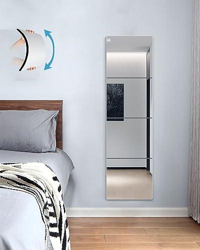Classroom Mirror Stick on Small Mirror for Wall Decor Plastic Non Glass Sticky Kids Safety Toddler Mirrors 4 Pack 15.7”X15.7” Shatterproof Acrylic Mirrors Tiles for Bedroom Adhesive Mirror's