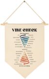 Classroom Wall Banner Decor-Teacher Gift-Back to School Wall Flag Decoration-Vibe Check-Hanging Canvas Banner for Classroom Nursery Homeschool Teacher Office Reading Corner