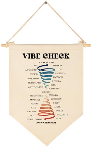 Classroom Wall Banner Decor-Teacher Gift-Back to School Wall Flag Decoration-Vibe Check-Hanging Canvas Banner for Classroom Nursery Homeschool Teacher Office Reading Corner