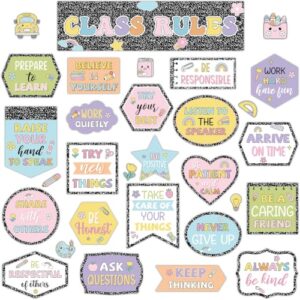 Class Rules Bulletin Board Decorations Composition Classroom Rules Motivational Bulletin Board Cutouts Behavior Educational Posters Good Habits Manners for Middle High School Home Door Wall Decor