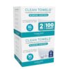 Clean Skin Club Blemish Control Clean Towels® XL, Compostable Face Towels, Eczema Association Accepted Disposable Face Towelette, Makeup Remover Dry Wipes, 2 Packs, 100 Ct Total
