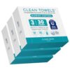 Clean Skin Club Blemish Control Clean Towels® XL, Travel Pack,Face Towels, Light Exfoliation for Oily Skin, Eczema Association Accepted Face Towel, TSA-Approved Travel Essential, 3 Packs, 30 Ct Total