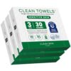 Clean Skin Club Clean Towels® XL Sensitive Skin | Travel Pack, Ultra-Soft Disposable Face Towels Infused with Aloe & Glycerin for Sensitive Skin, TSA-Approved Travel Essential (10 Count(Pack of 3))