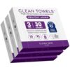 Clean Skin Club Healthy Aging Clean Towels® XL, Travel Pack, Smooths Fine Lines Wrinkles & Texture, Disposable Face Towels, Anti-Aging Dry Wipes, TSA-Approved Travel Essential (10 Count(Pack of 3)