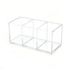Clear 3-Compartment Organizer Pen Holder Desktop Caddy for Pencil Brush