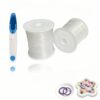Clear Elastic Beading Cord with Spring Thread Snips, 0.7mm Transparent Stretchy String for Bracelets, Necklaces, DIY Jewelry, 2 Rolls 100m Each