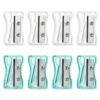 Clear Mini Pencil Sharpeners, 8 Pack with Short and Long Point Options, Portable Manual Sharpeners for Wooden Pencils