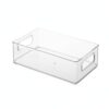 Clear PET Plastic Storage Bin, Compact Stackable Container for Home Organization (1 PC)