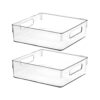 Clear Plastic Storage Bins, Pantry Organizers and Storage or Kitchen Organization and Storage Containers Bins for Organizing, Fridge, Freezer, Bathroom, Pantries, Refrigerator, Cabinet Organizer Bin