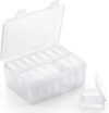Clear Plastic Storage Containers with Hinged Lids, 14-Piece Set