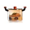 Clear pots for cooking Wooden Double Handles Stovetop(Original color,4L)