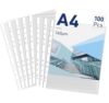 Clear Sheet Protectors 11.80 x 8.46in,100 A4 Punched Pocket,Heavy Duty Binder Sleeves 11-Hole Plastic Page Protectors Sheet Top Loaded for 2/3/4 Ring Binder Fits Standard A4 Paper for Home,Office