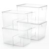 Clear Stackable Storage Bins with Lids Set of 4, 31.5x22x19.5cm