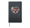 Clef my heart beats for sheet music notes Hardcover Journal, Black