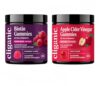 Cliganic Biotin Gummies & Apple Cider Vinegar Gummies Bundle – 10,000 mcg Biotin + 1000 mg ACV with Ginger per Serving, Raspberry & Apple Flavors, Non-GMO Supplements for Women & Men, 120 Count