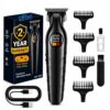 ClinTech Beard Trimmer for Men, Electric Hair Clipper & Body Grooming Kit, Cordless T-Blade Trimmer with LED Display, USB Rechargeable, Gifts for Men, Husband, Dad, Boyfriend