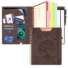 Clipboard with Storage for Men Women, Leather Padfolio Portfolio Organizer 5 Folders with 10 Pockets, Spiral Clipboard Folio with Notepad for Letter Size, Elastic Closure and Pen Loop Brown