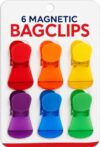 Clip'n Magnetic Bag Clips, 6-Pack Multicolor, Chip Clips with Magnetic Back, Reusable Sealing for Kitchen, Pantry, Office and Home Organization