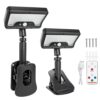 Clip On Solar Lights Outdoor with Motion Sensor, 4-Color 3 Modes Lighting (92 LEDs, 600 LM, 6000 K) IP65 Waterproof, 360° Adjustable Flexible Clamp for Fences Gardens Decks Camping Gutter (2)