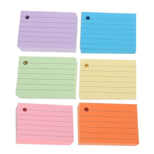 CLISPEED 600pcs Lined Cards for Ring Binder and Index Card Boxes, Paper Material with Punched Standard Size, Smooth Writing Surface for Home and Workplace Use, Easy Insertion and Long-term
