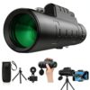 CLNXMT 80X100 High Power Monocular Telescope for Adults, with Smartphone Adapter & Tripod, BAK4 Prism & FMC Lens, Waterproof Monocular for Bird Watching, Concert, Hunting, Camping & Travel